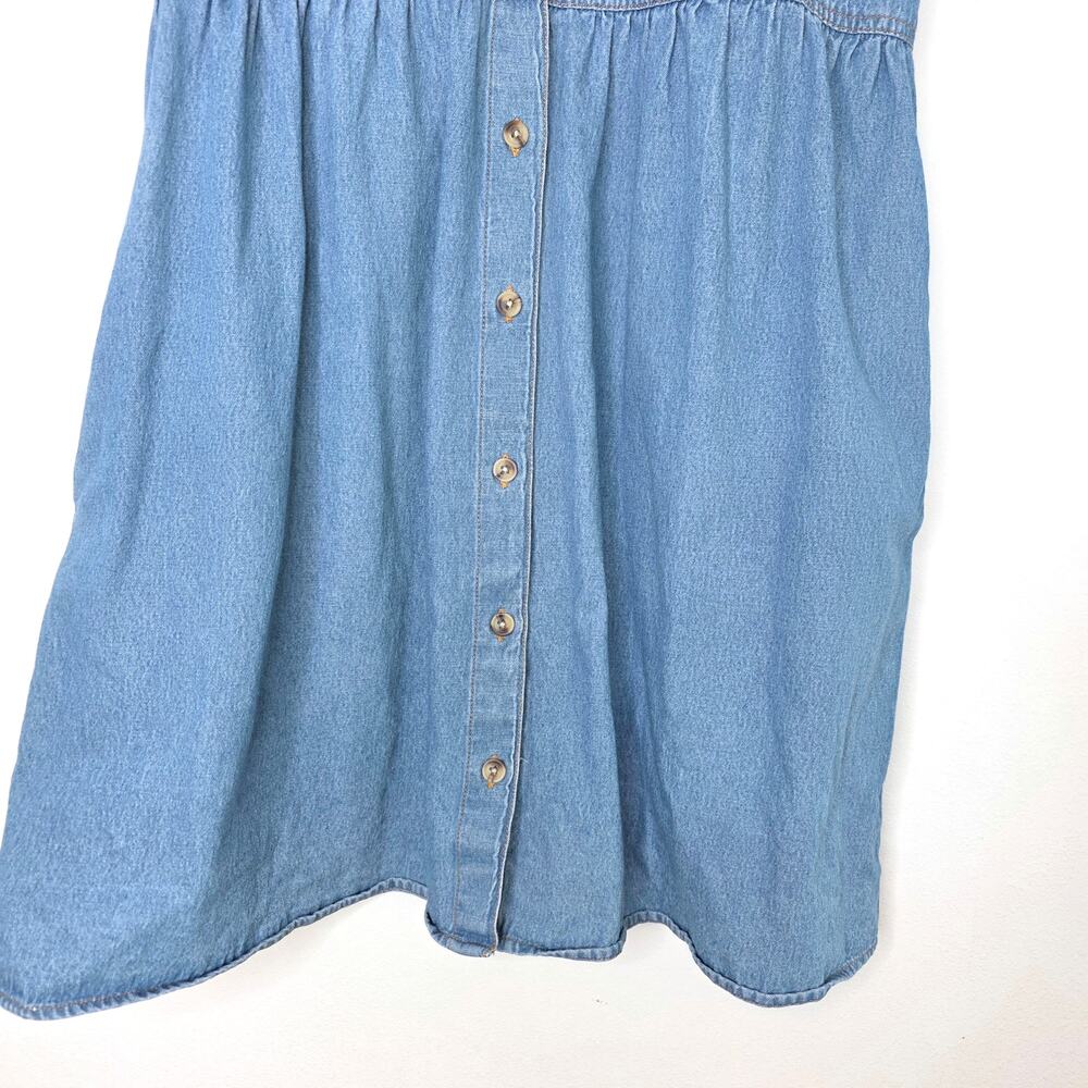 ASOS Maternity Blue Denim Button Down Smock Babydoll Mini Dress 8 MAMA Utility - Picture 2 of 9